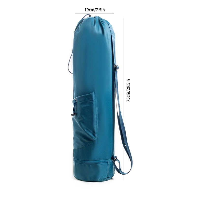 Multi-Functional Yoga Mat Carry Backpack Bag Wet Pocket - Dark Blue
