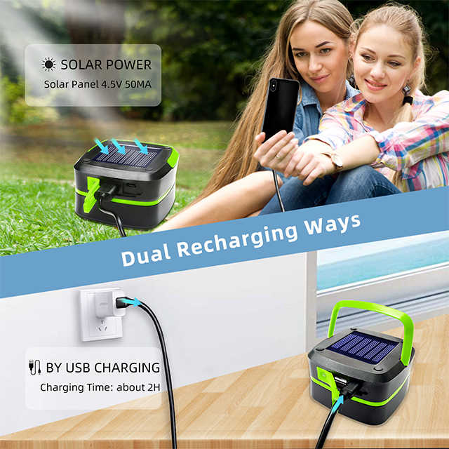 Collapsible Portable Solar LED Camping Lantern USB Charging - Orange - Image 4