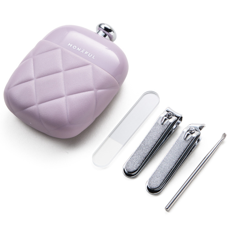 2-Piece Purple Portable Compact Manicure Nail Care Kit