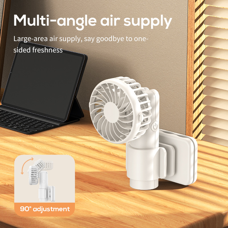 White Portable Clip Fan DQ261 1000mAh 3 Speed Cooling - Image 3