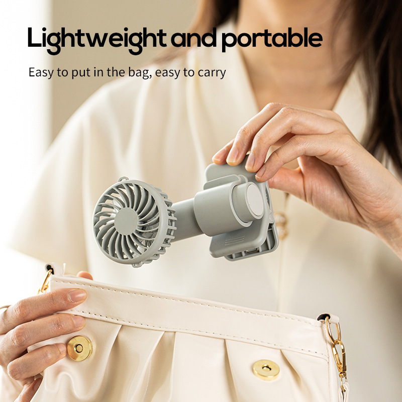 White Portable Clip Fan DQ261 1000mAh 3 Speed Cooling - Image 4