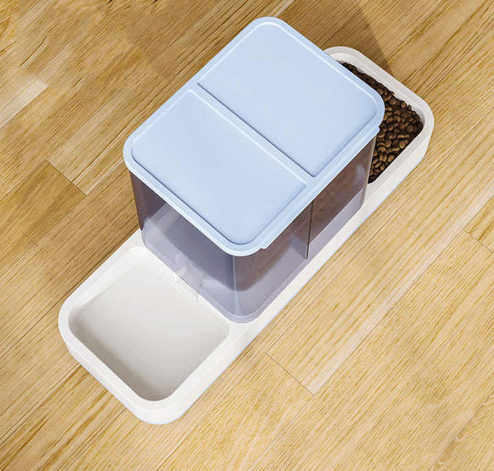 Blue 2-in-1 Automatic Pet Water and Food Dispenser - Gravity Feeder for Cats and Dogs - Image 5
