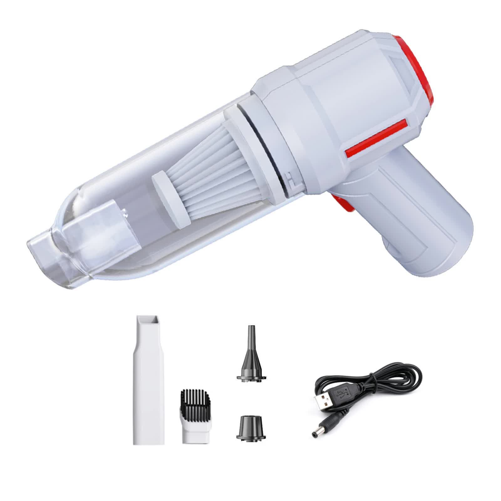 3-in-1 White Cordless Car Vacuum Cleaner with Blower & Extraction