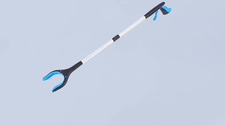 Blue Foldable Grabber Reacher Tool Silicone Claws