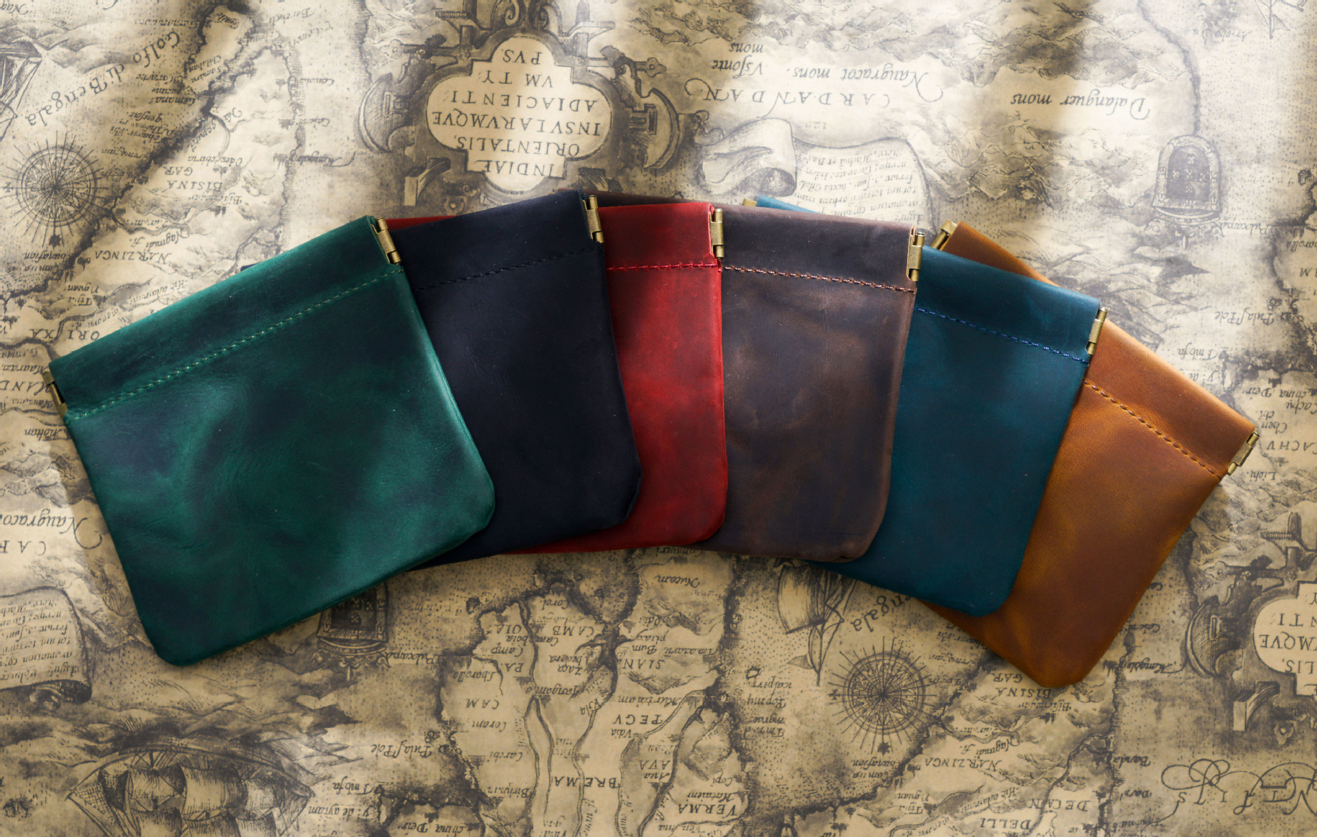 Coffee Genuine Leather Vintage Snap Mini Coin Purse - Image 5