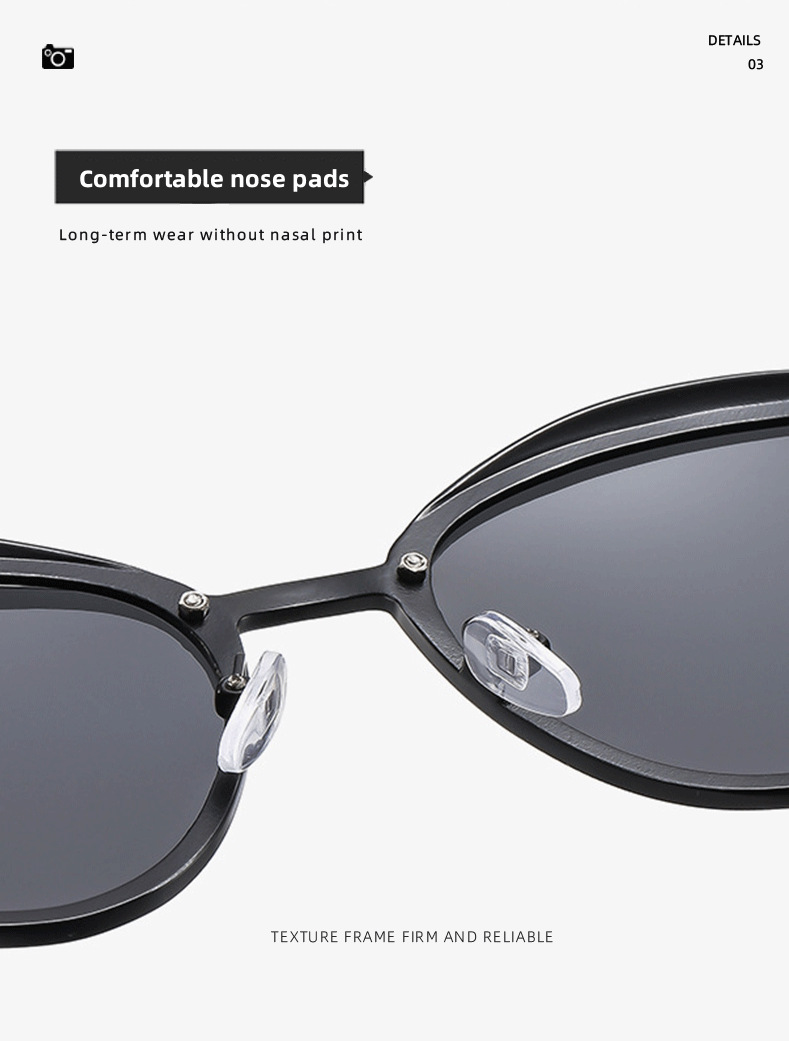 2-Pack Black Anti-Glare Women's Cat Eye Sunglasses - Image 6