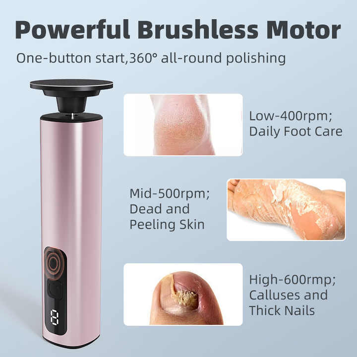 9-Speed Rechargeable Electric Foot File Callus Remover - Purple - Image 3