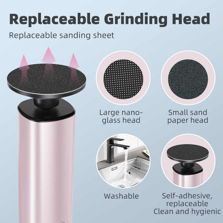 9-Speed Rechargeable Electric Foot File Callus Remover - Purple - Image 6