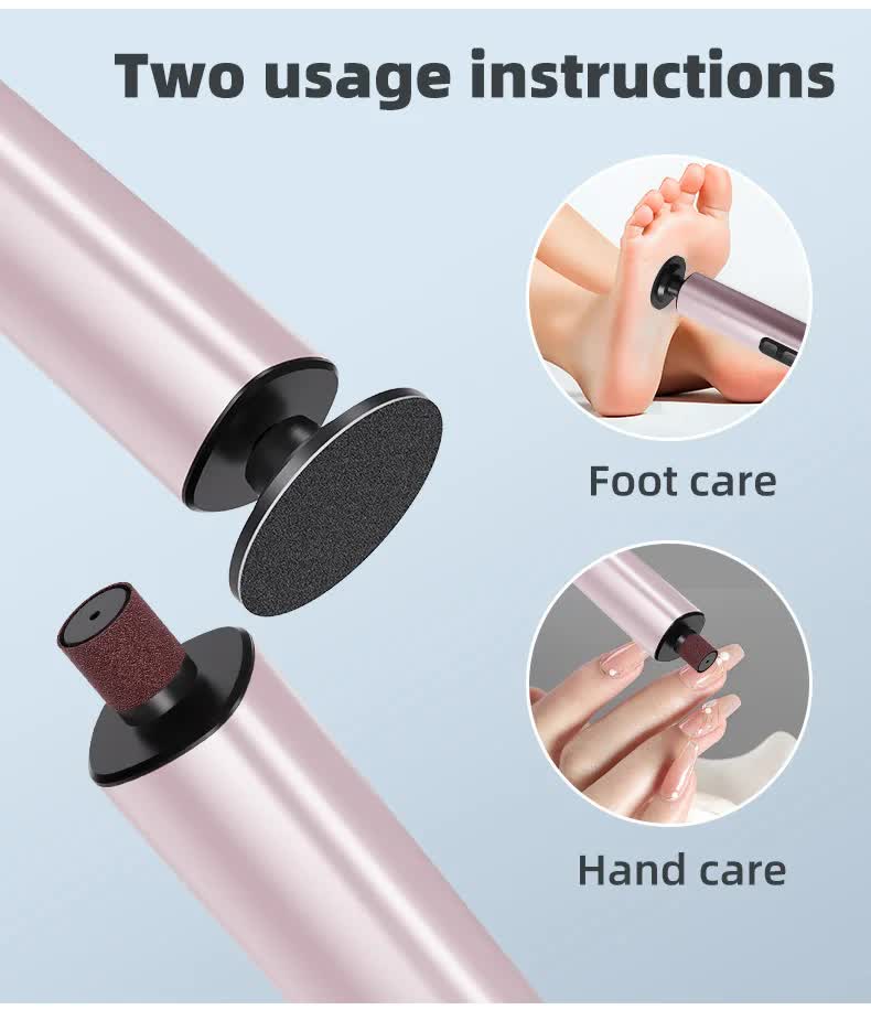 9-Speed Rechargeable Electric Foot File Callus Remover - Purple - Image 9