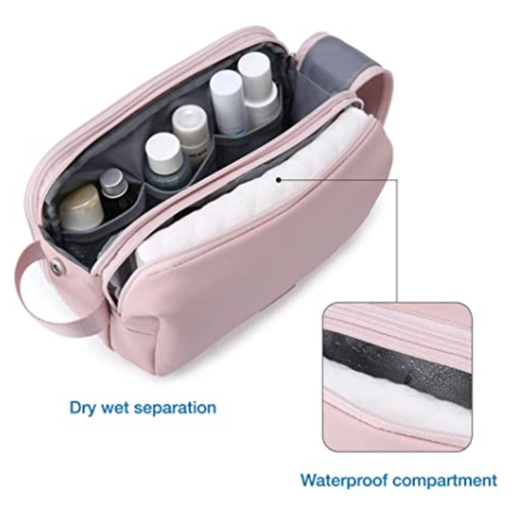 Waterproof Large Travel Toiletry Bag & Shaving Kit - Pink