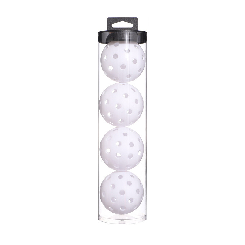 2 Tubes White Outdoor Pickleball Balls 4-Pack - Durable 40-Hole Design with Carry Tube (8 Balls)