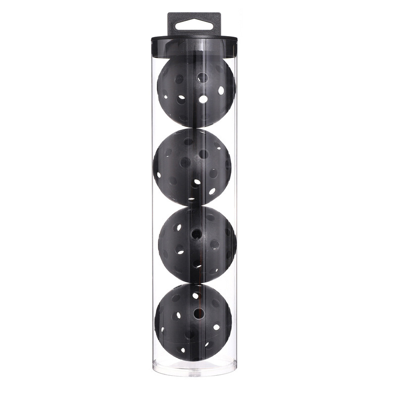2 Tubes Black Outdoor Pickleball Balls 4-Pack - Durable 40-Hole Design with Carry Tube (8 Balls)