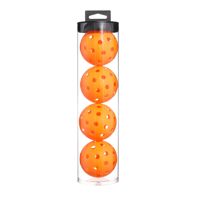2 Tubes Orange Outdoor Pickleball Balls 4-Pack - Durable 40-Hole Design with Carry Tube (8 Balls)