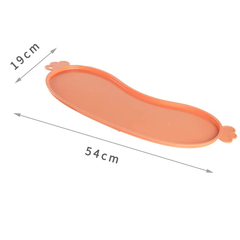 Orange Non-Slip Waterproof Pet Feeding Mat with Raised Edges
