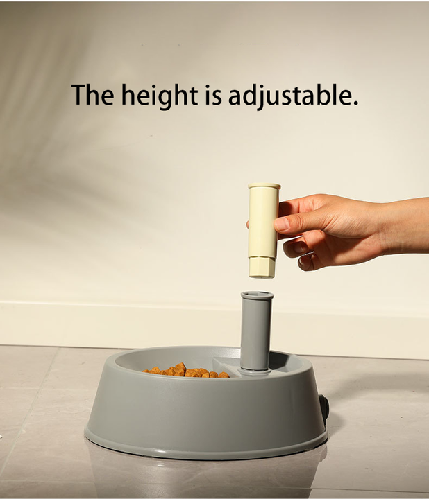 Grey Adjustable Height Pet Water and Food Dispenser Station - Image 5
