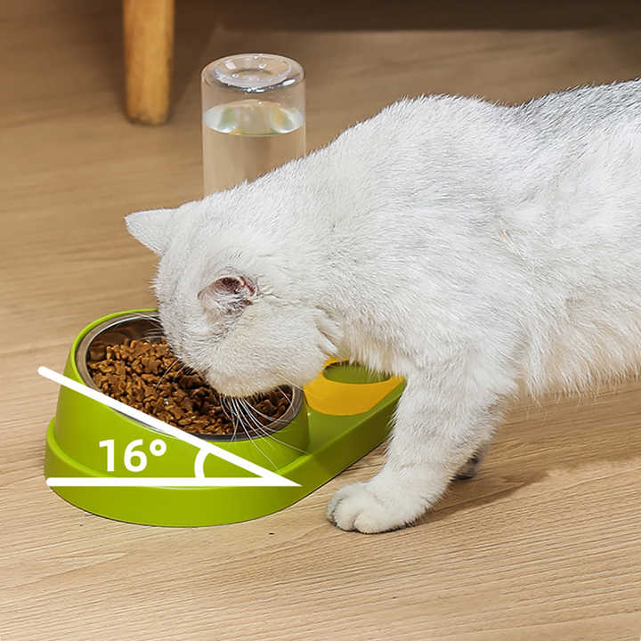 Blue Stainless Steel Pet Bowl Set with Gravity Water Dispenser - Image 4