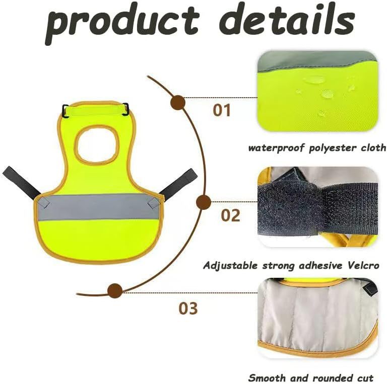 4 Pcs Camouflage Green High Visibility Chicken and Duck Safety Vest - Image 4