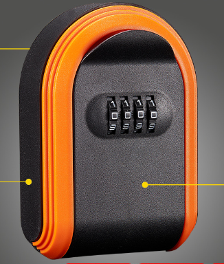 Orange 3PCS Wall Mount Plastic Combination Key Lock Box - Secure Key Safe Storage Box