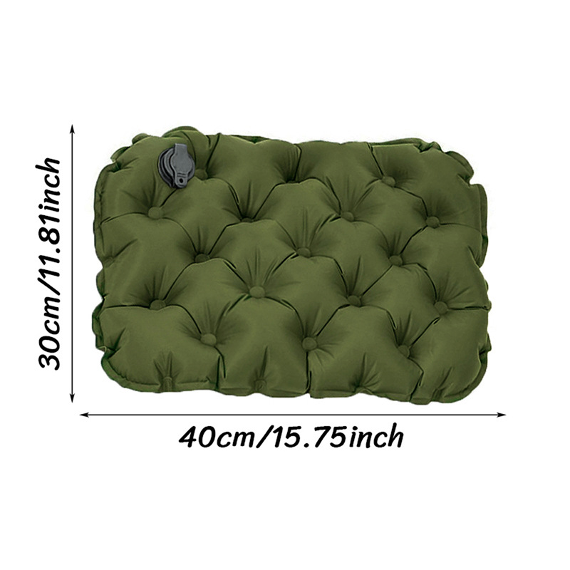 Olive Green Portable Inflatable Seat Cushion 40x30x5cm