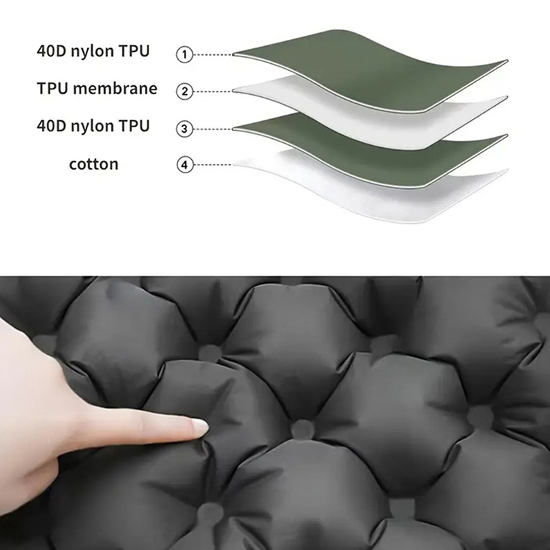 Green Portable Inflatable Seat Cushion 40x30x5cm - Image 2