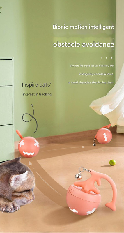 Rechargeable Self-Rolling Blue LED Interactive Cat Toy - Image 5