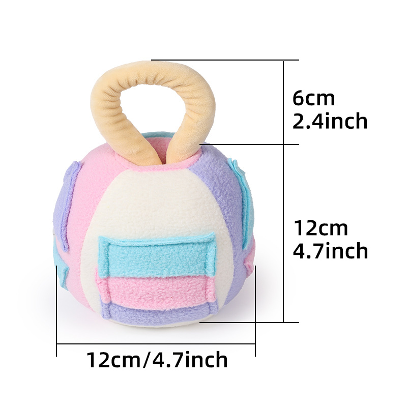 Interactive Blue Pink Dog Snuffle Ball Toy with Squeaker