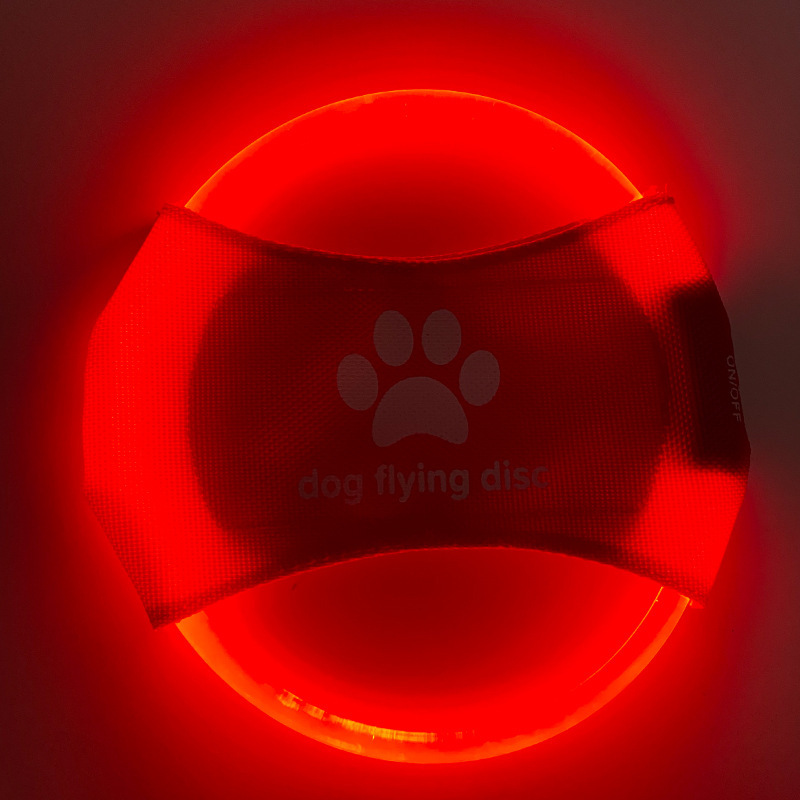Red LED Rechargeable Dog Flying Disc Training Toy