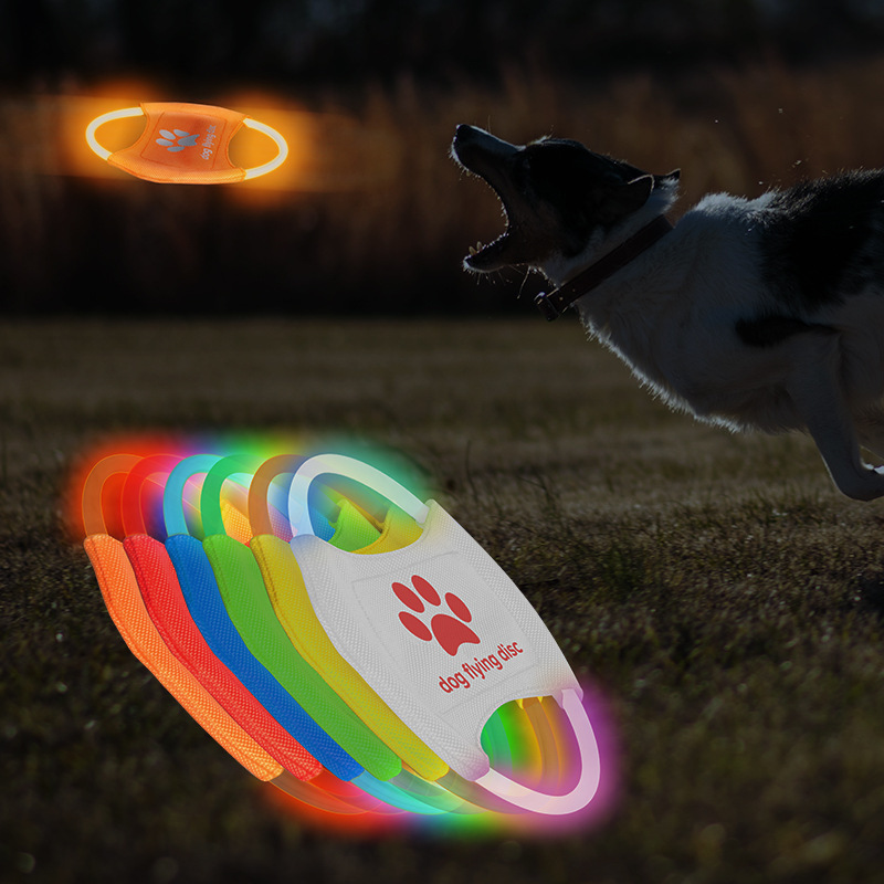 Red LED Rechargeable Dog Flying Disc Training Toy - Image 3