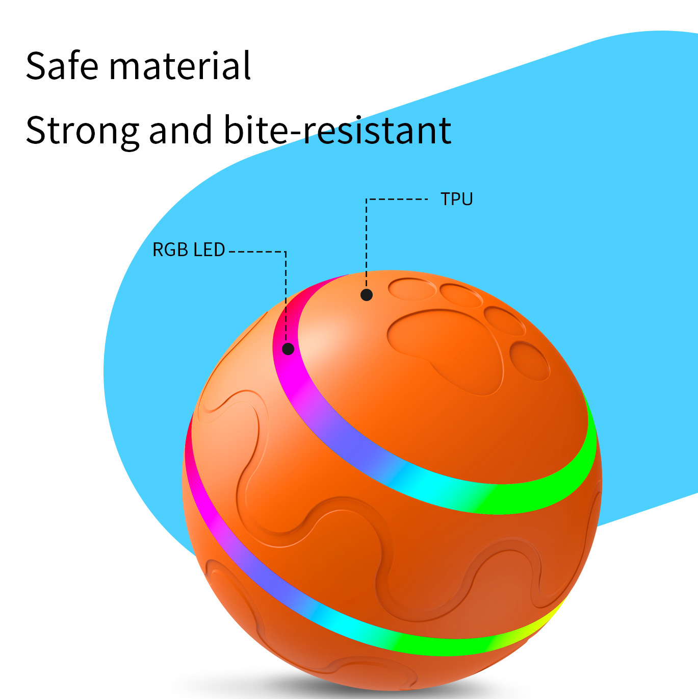 Interactive Auto Pet Toy Ball with Remote Control - USB Rechargeable, LED Lights, Waterproof (Yellow) - Image 5