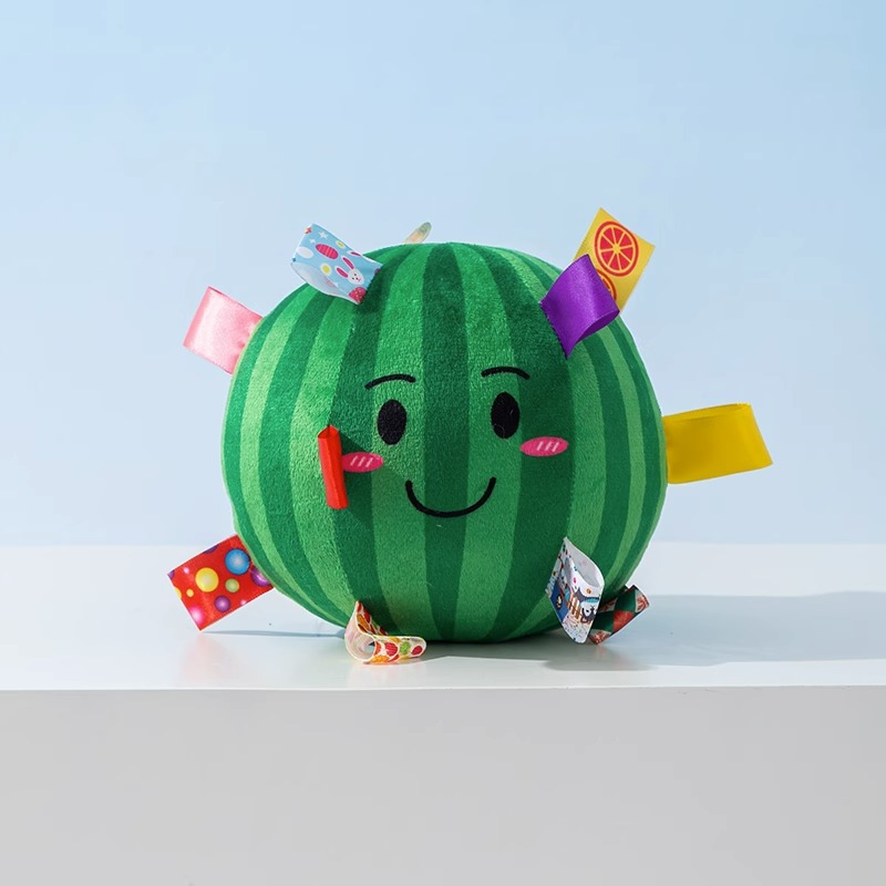 Durable Dog Training Interactive Ball with Sensory Tags (Dark Green Watermelon)