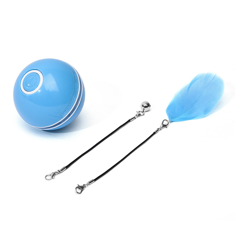 Blue Smart USB Rechargeable Pet Interactive Rolling Ball