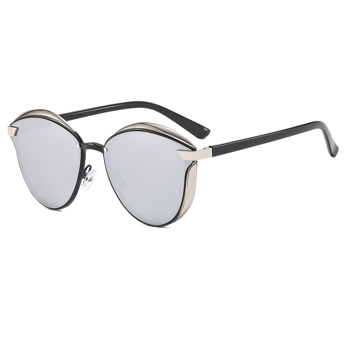 2-Pack Silver Anti-Glare Women's Cat Eye Sunglasses