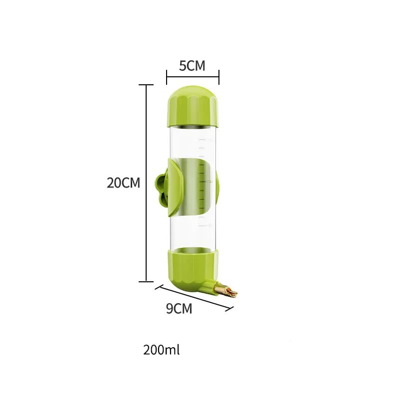 Green 200ml Automatic Leakproof Bird Water Feeder Bottle