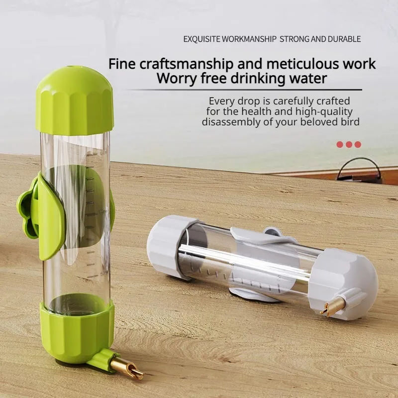Grey 200ml Automatic Leakproof Bird Water Feeder Bottle - Image 3