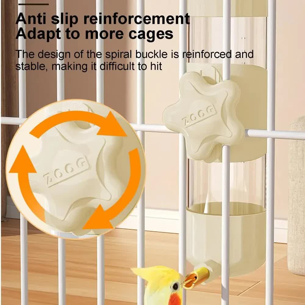 Grey 200ml Automatic Leakproof Bird Water Feeder Bottle - Image 5