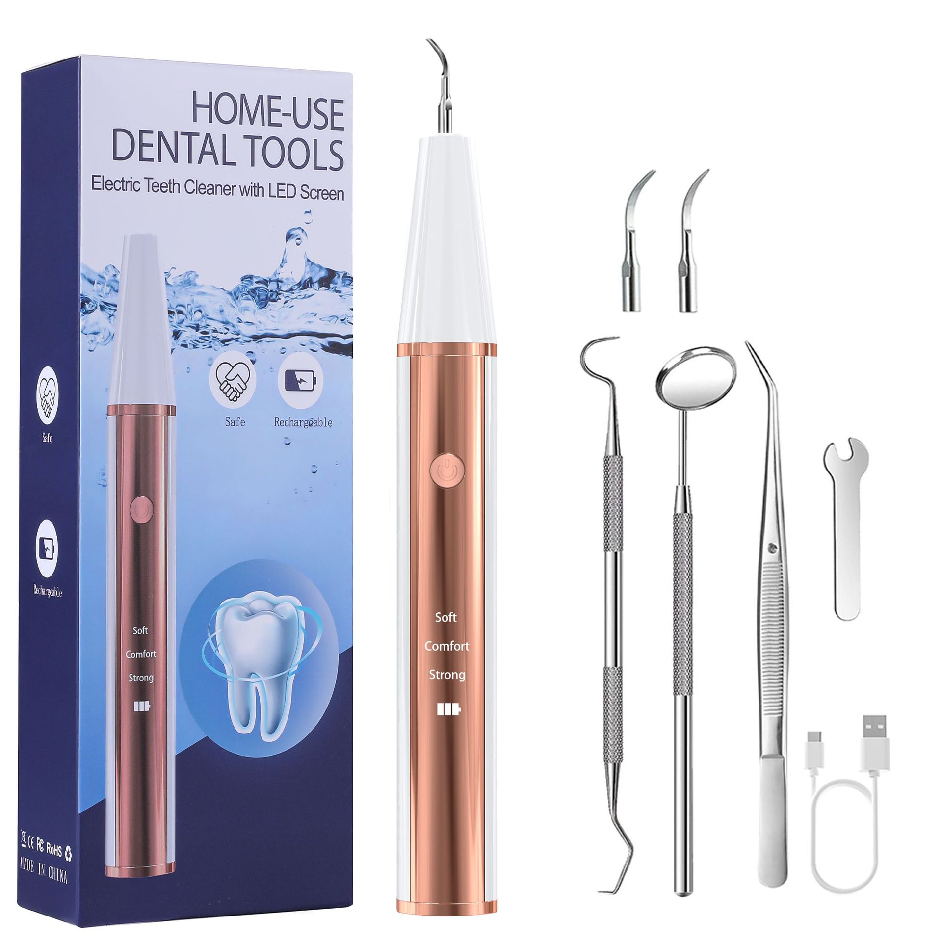 Ultrasonic Dental Scaler Kit for Home Teeth Cleaning & Tartar Removal