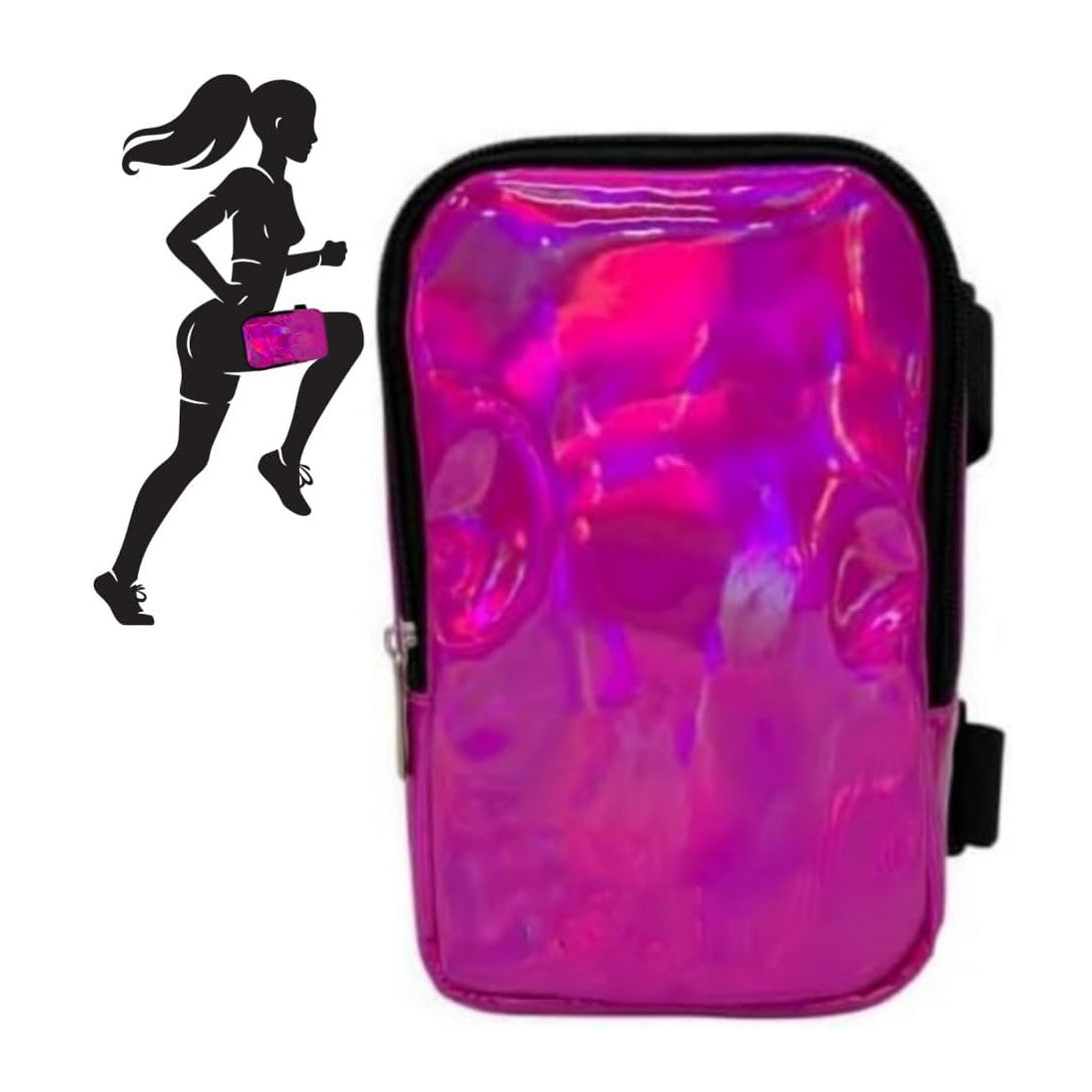 Holographic Thigh Holster Bag Outdoor Travel Gear - Pink