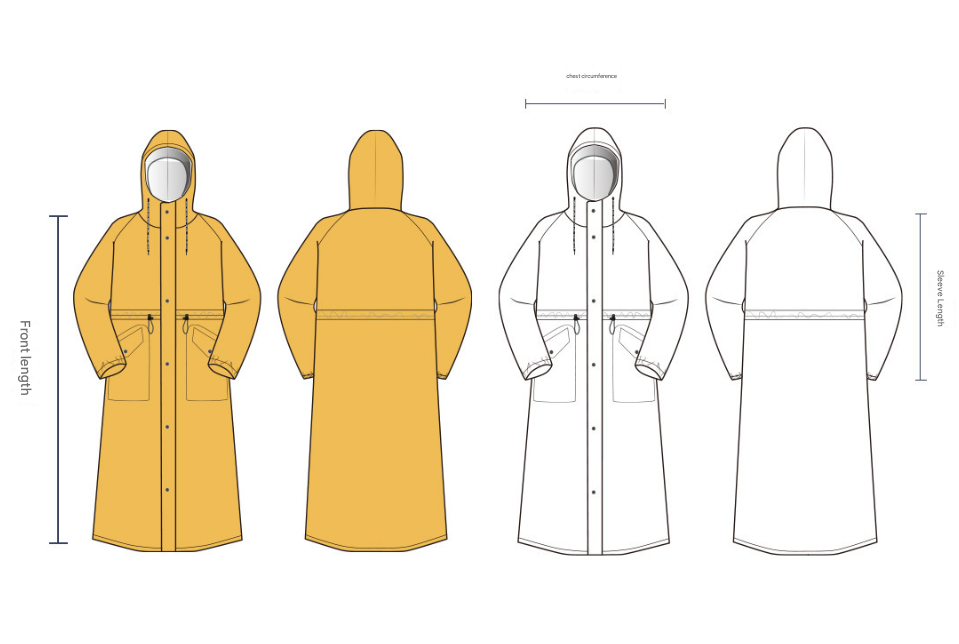 White Women's Long Waterproof Raincoat with Hood Size XL - Image 7
