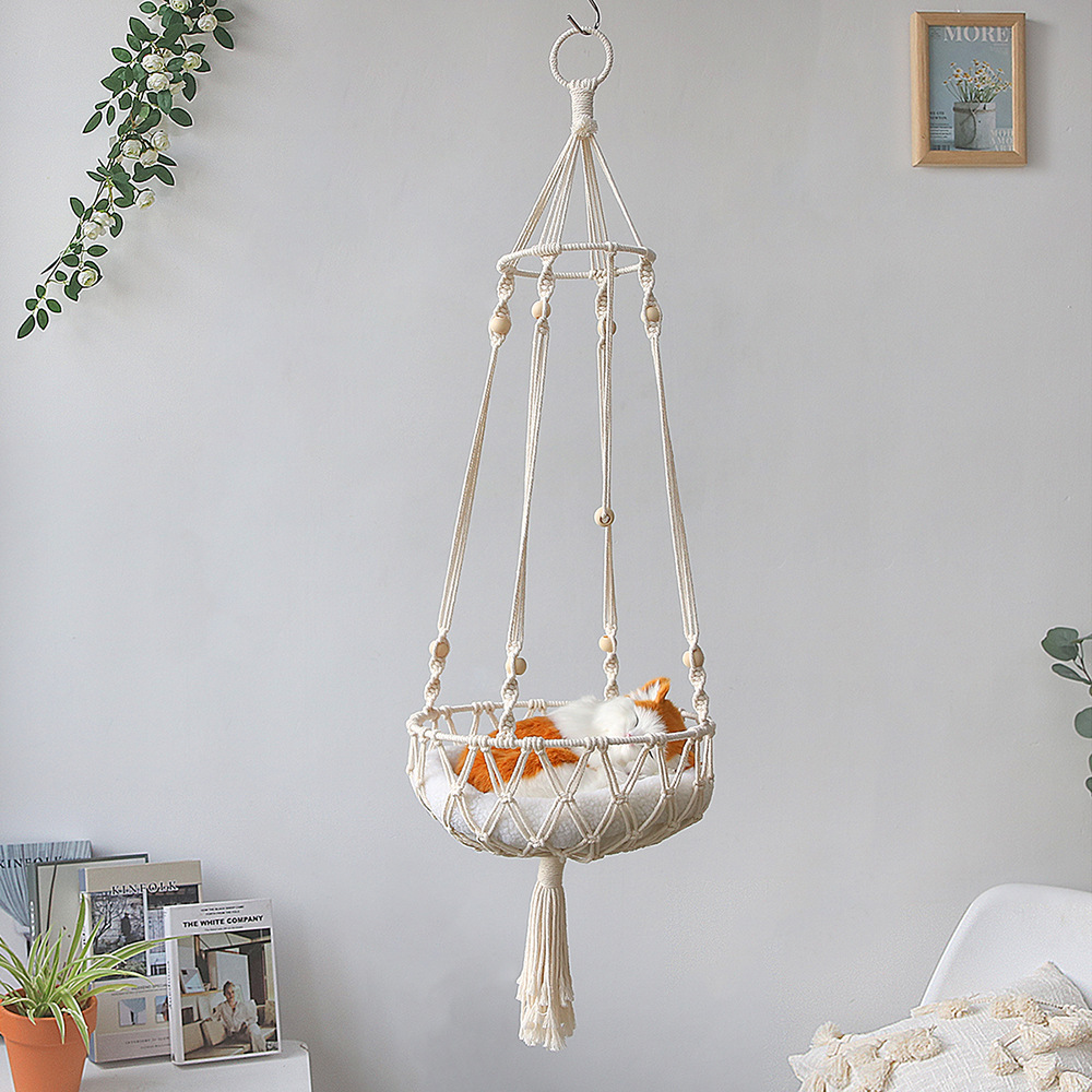 40cm Diameter Cat Swing Hammock with Wooden Beads Padding Not Included