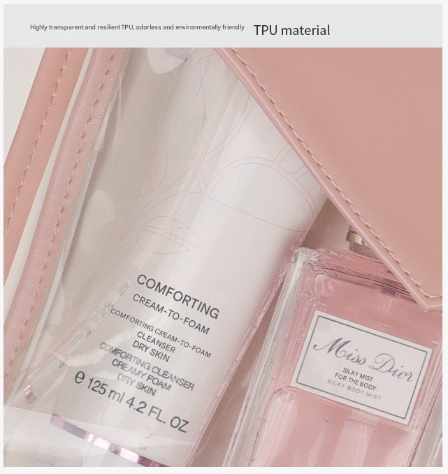 Yellow Chic Envelope Makeup Bag with Transparent Waterproof Design - Image 2