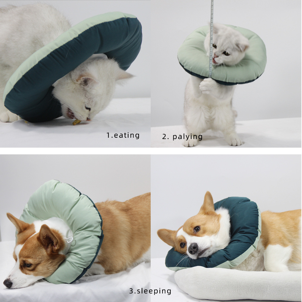 Green Adjustable Soft Elizabethan Pet Recovery Collar Size M - Image 3
