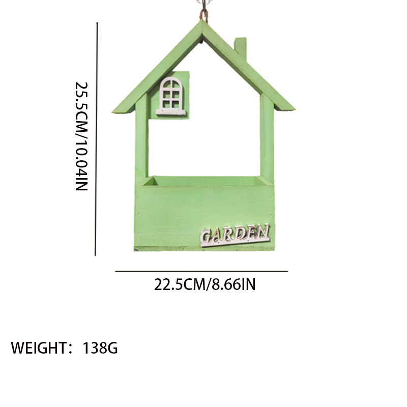 Yellow Charming Wooden House Hanging Bird Feeder - Image 5