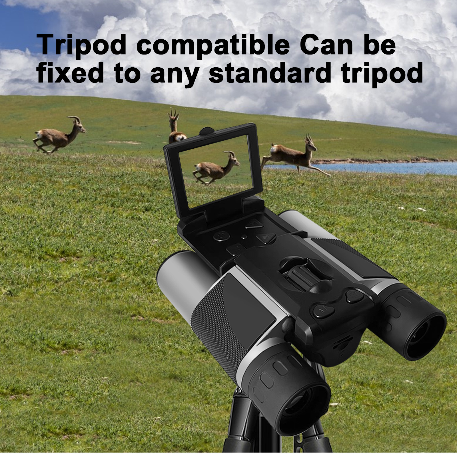 Silver and Black HD Digital Camera Binoculars 8X Zoom - Record Video & Photos with LCD Screen - Image 10