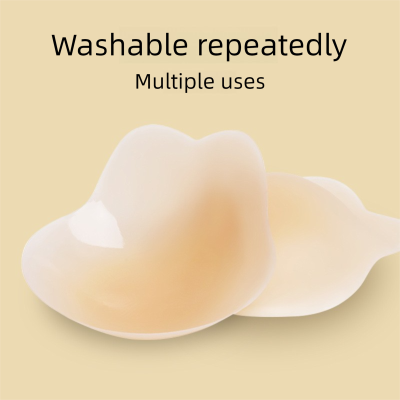 Size M 3 Pairs Skin Color Reusable Silicone Breast Lift Nipple Covers - Image 2