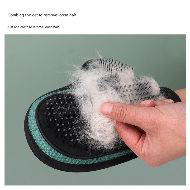 2 Pcs Pink And Black Pet Grooming Glove For Dogs And Cats - Image 5