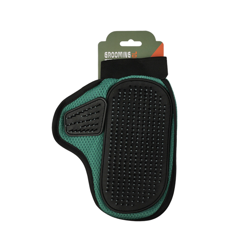 2 Pcs Green And Black Pet Grooming Glove For Dogs And Cats
