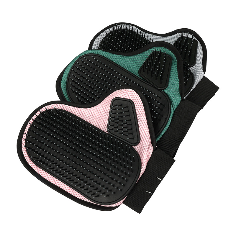2 Pcs Green And Black Pet Grooming Glove For Dogs And Cats - Image 2