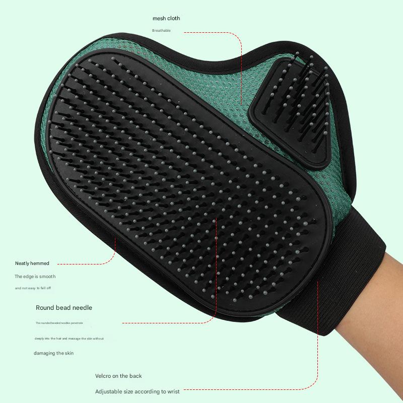 2 Pcs Grey And Black Pet Grooming Glove For Dogs And Cats - Image 3