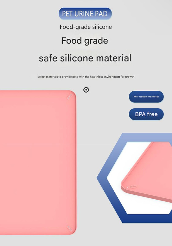 Pink Reusable Silicone Pet Pee Pad Holder - Non-Slip Training Tray with Spill-Proof Edges (62cm x 42cm) - Image 3