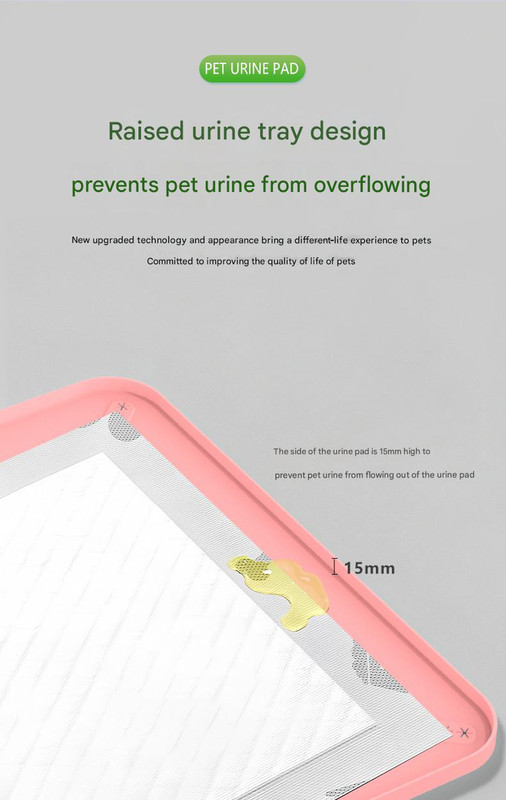Pink Reusable Silicone Pet Pee Pad Holder - Non-Slip Training Tray with Spill-Proof Edges (62cm x 42cm) - Image 4